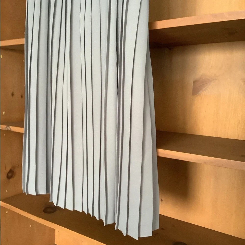Vintage 90s Taupe Pleated Midi Plus Size Skirt Made in Canada Size 16W - Picture 7 of 12